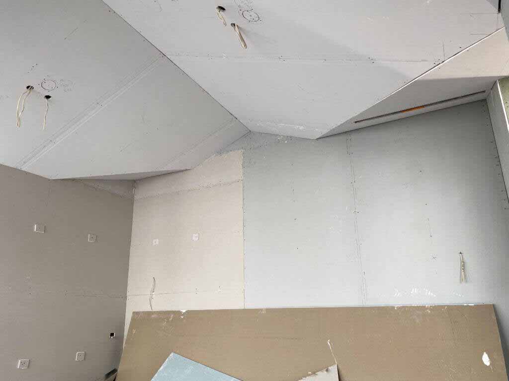 GIB plasterboard walls and ceiling ready for stopping and painting in an Auckland interior